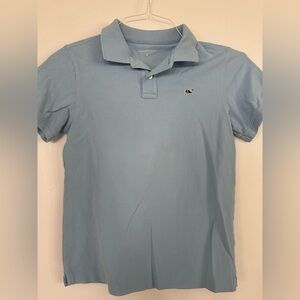 Boys Light Blue Vineyard Vines Cotton Polo, Size 12-14